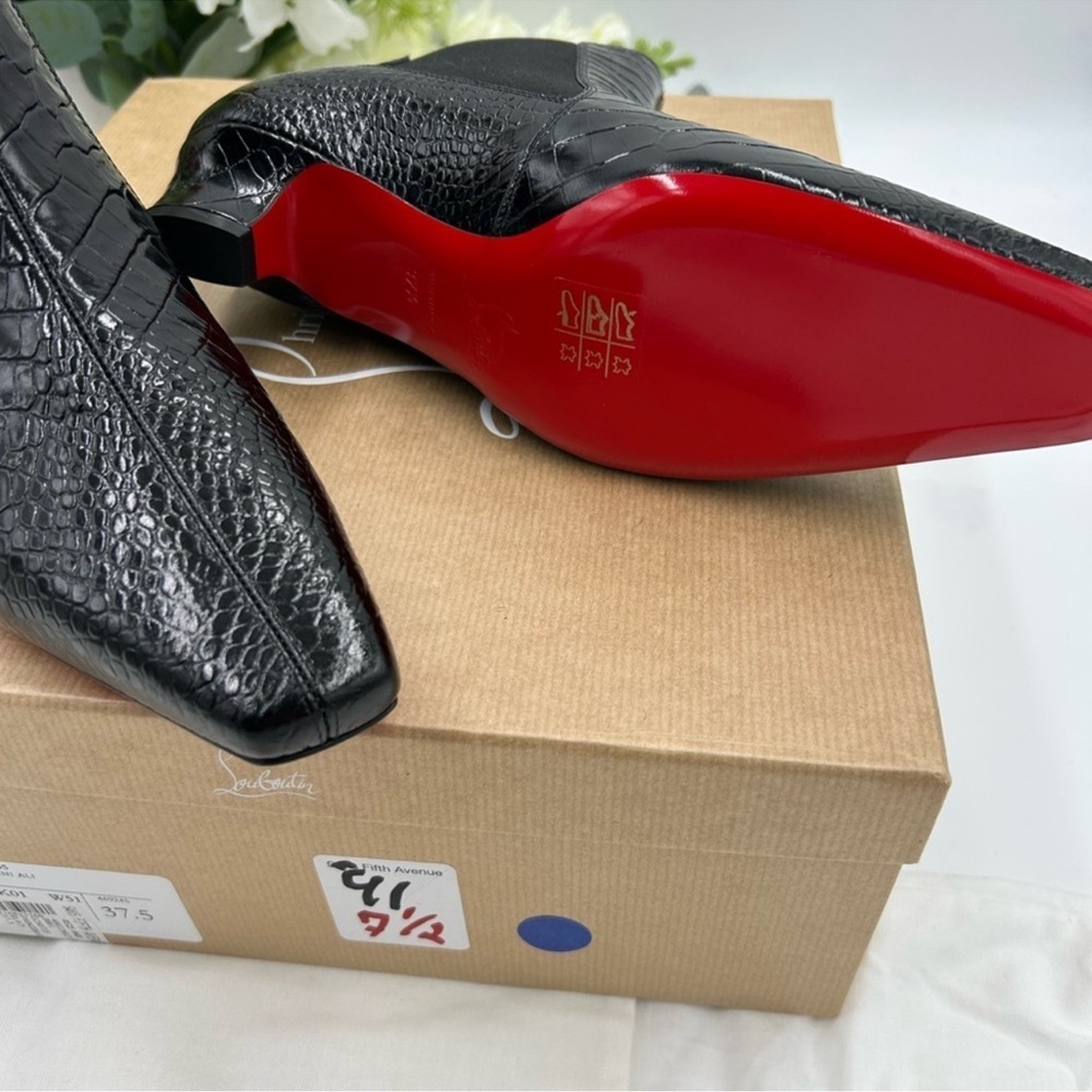 Women’s Christian Louboutin PROMIDAVOL 35 croc effect leather Chelsea boots 37.5 - Picture 6 of 12